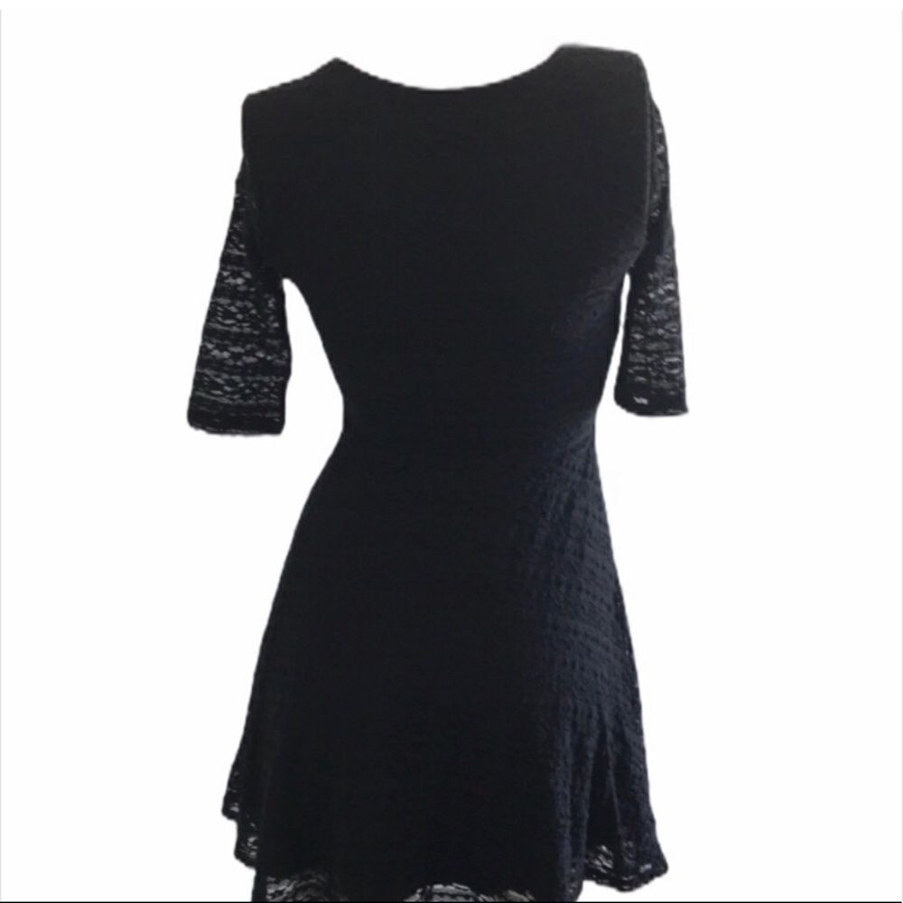 Decree Lace Covered Little Black Dress XS